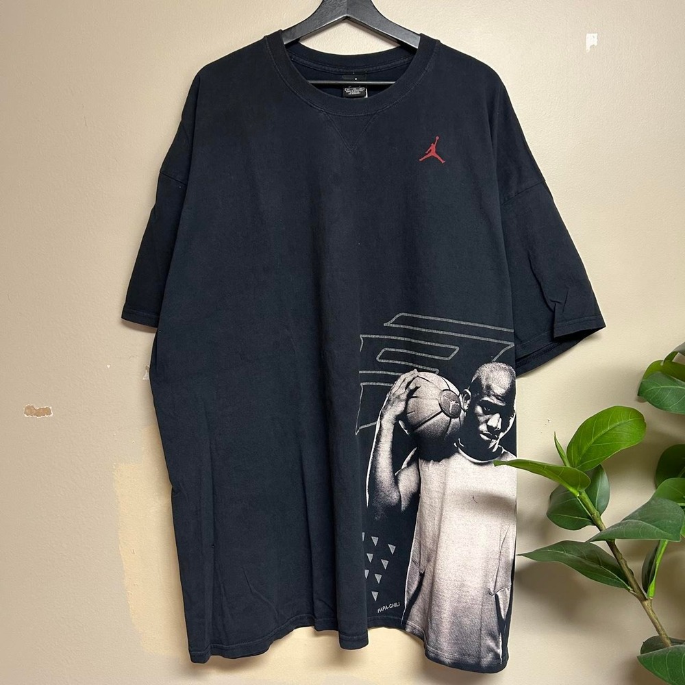Vintage Nike Air Jordan CP3 Chris Paul Papa Chili Shirt Mens 3XL Black Y2K Tee